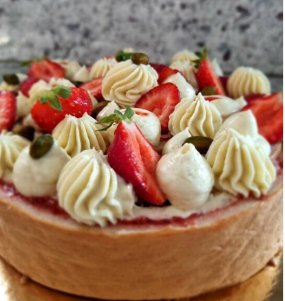 Roller Cake Pistache Fraise où framboises 