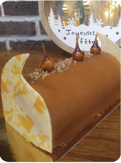 Bûche Caramel Vanille